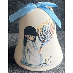 Vintage 1993 DeGrazia Annual Bell Hanukkah Ornament LIMITED EDITION Signed